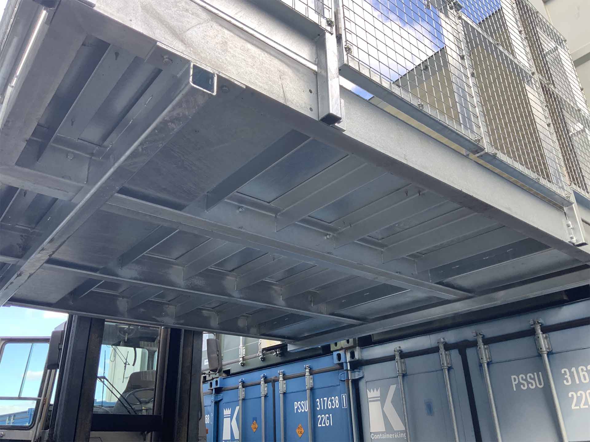 Exterior of first-floor self-storage containers