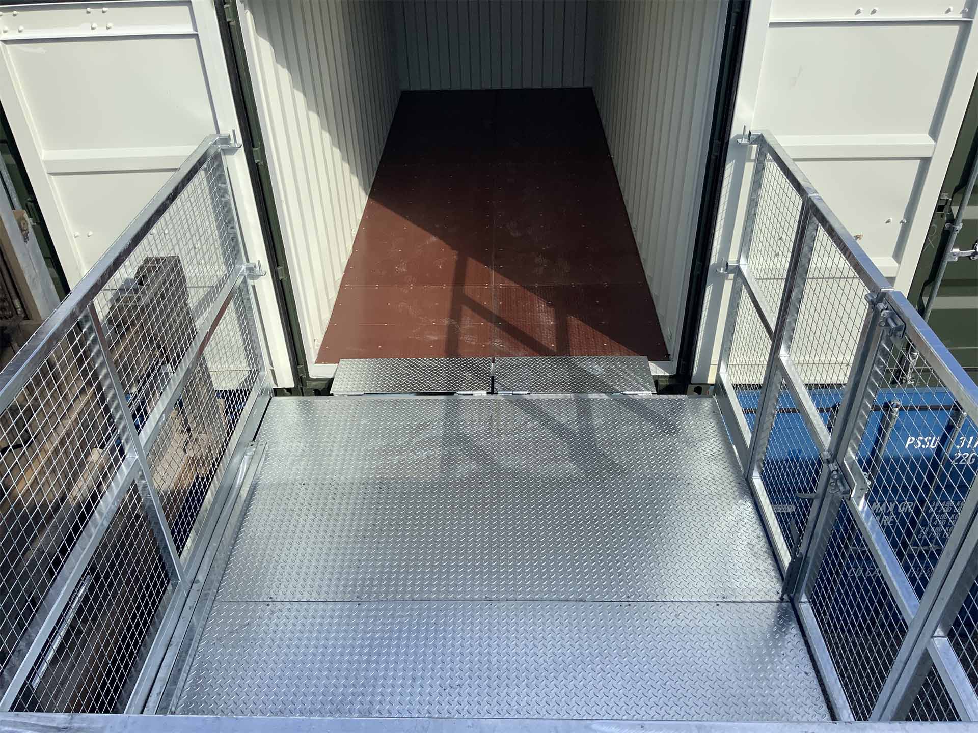 Interior of a first-floor self-storage container