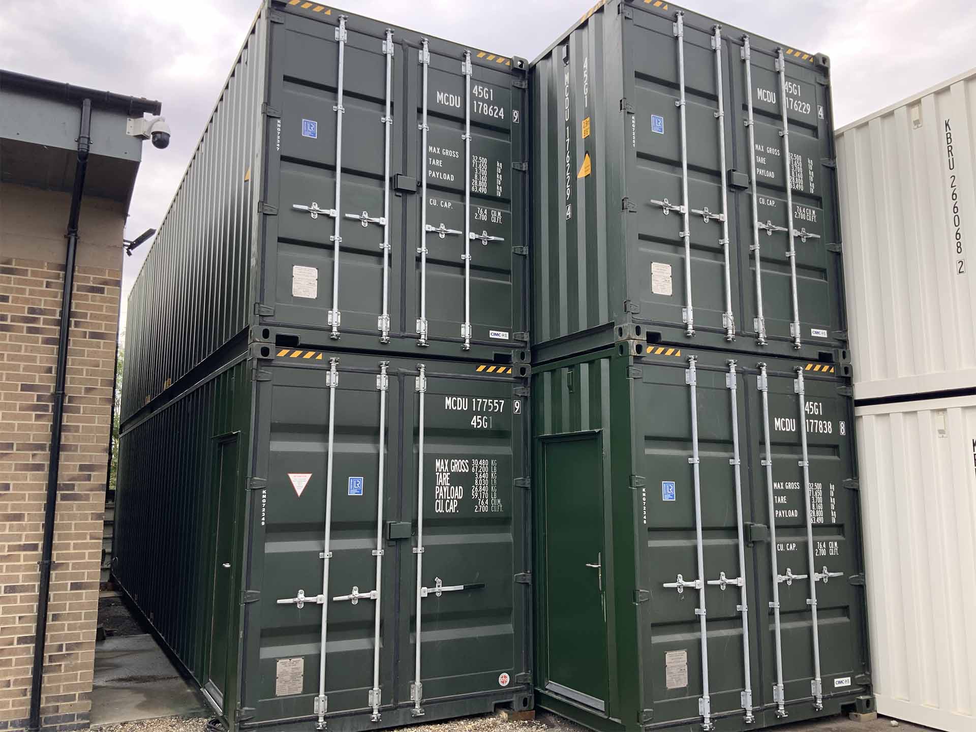 Exterior of 40ft × 8ft HQ VOLT VAULT storage units