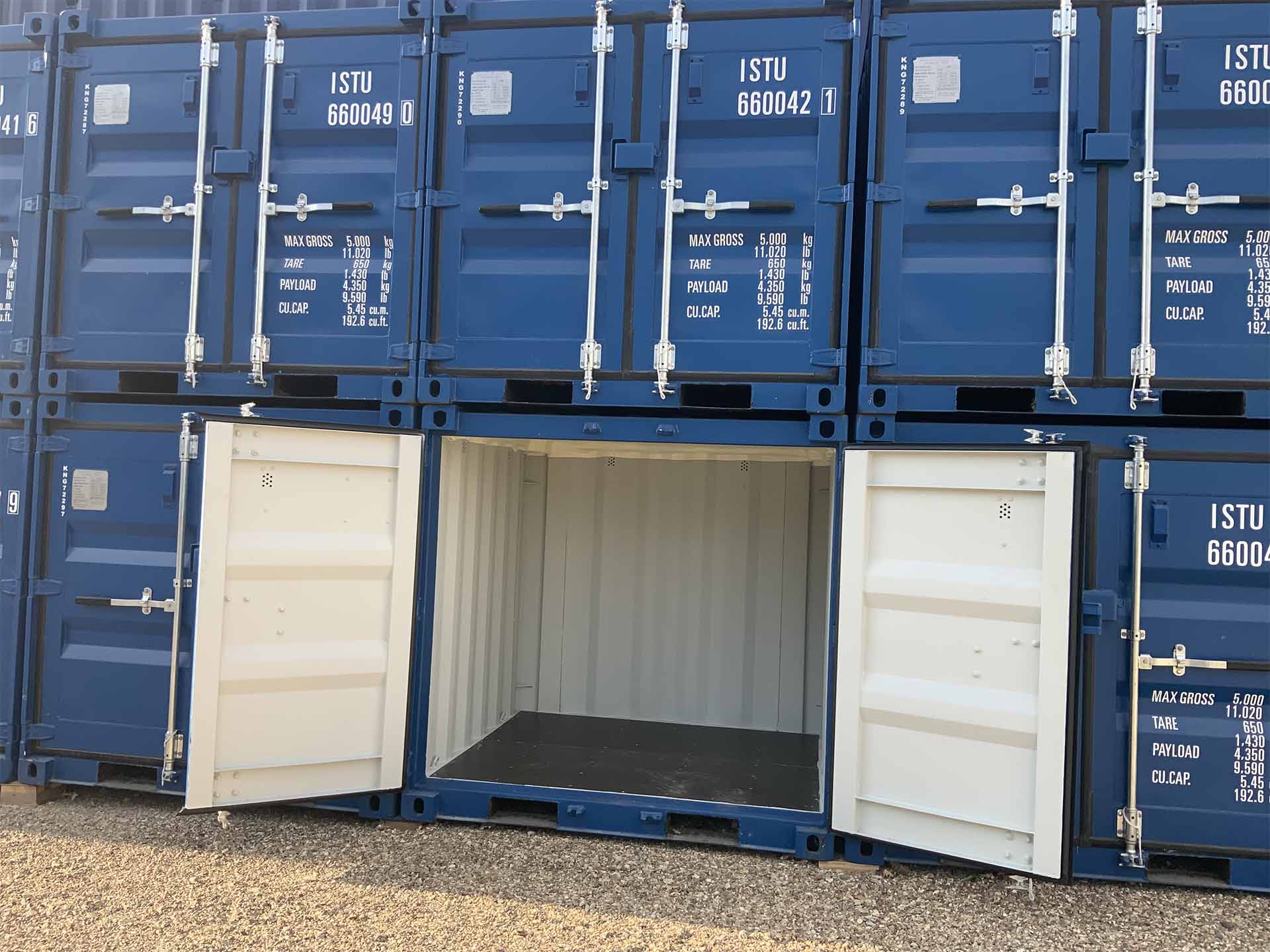 Interior of a 6ft × 6ft drive-up self-storage unit
