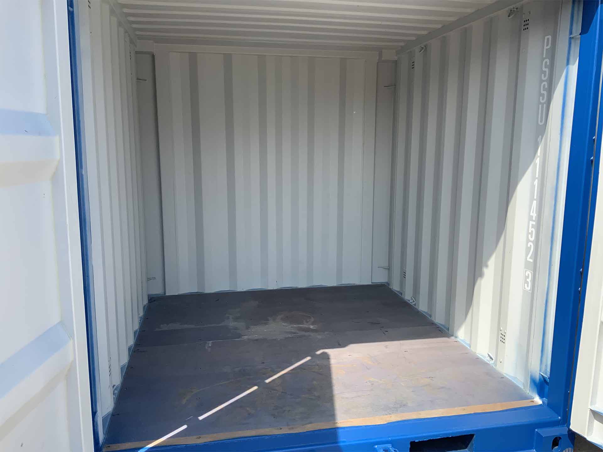 Interior of a 7ft × 7ft drive-up self-storage unit