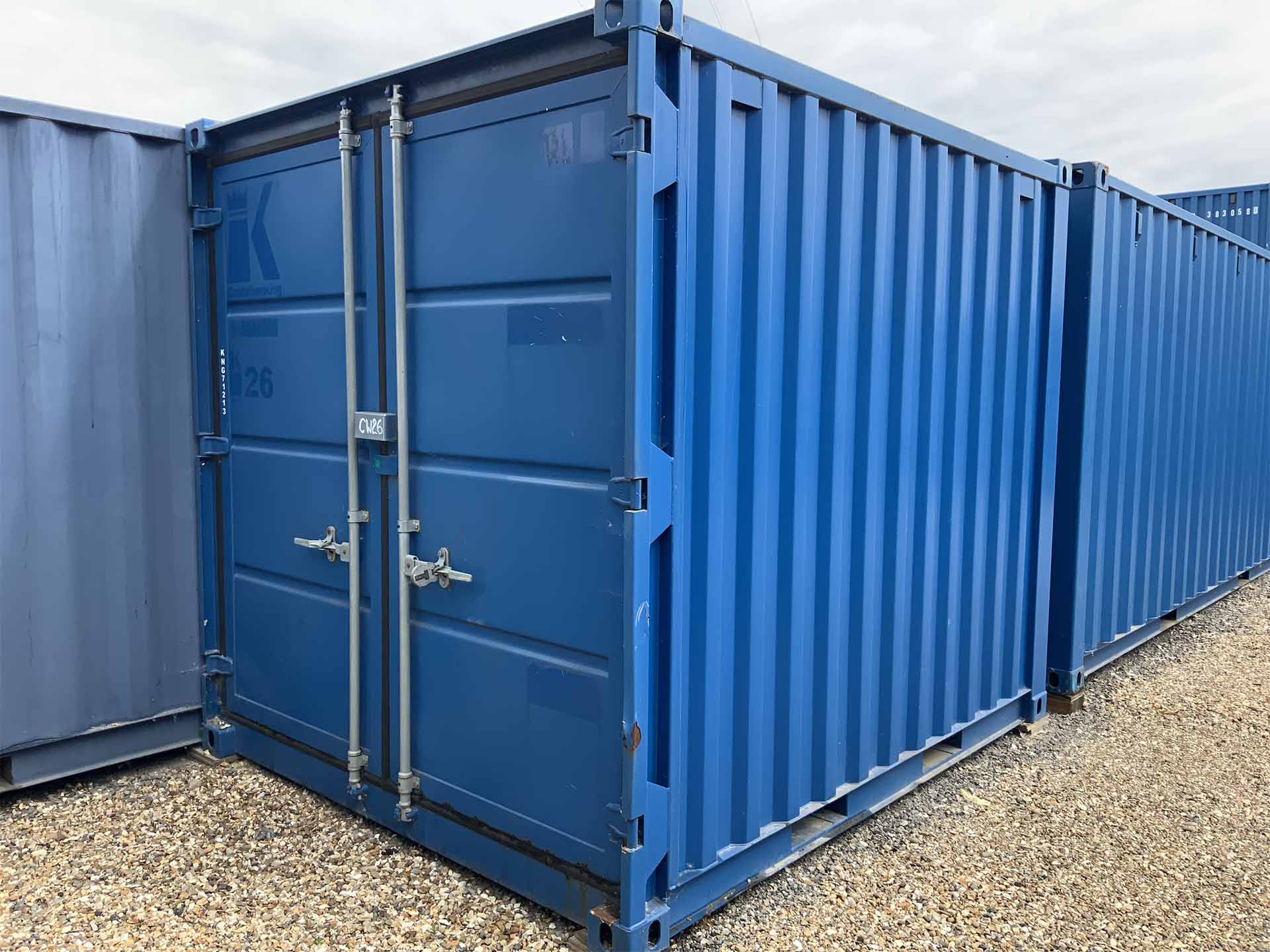 Exterior of a 10ft × 8ft drive-up self-storage unit