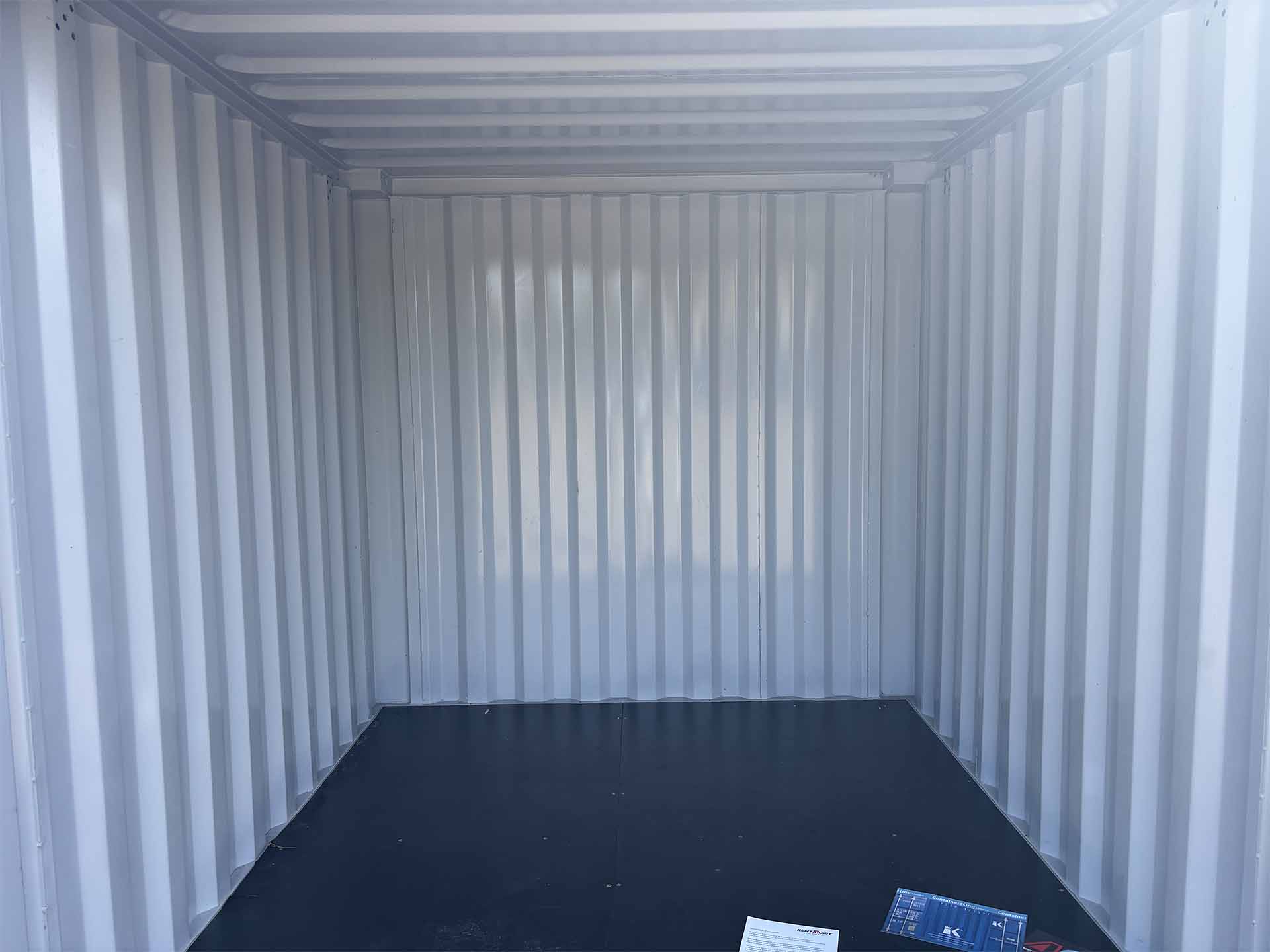 Interior of a 10ft × 8ft drive-up self-storage unit