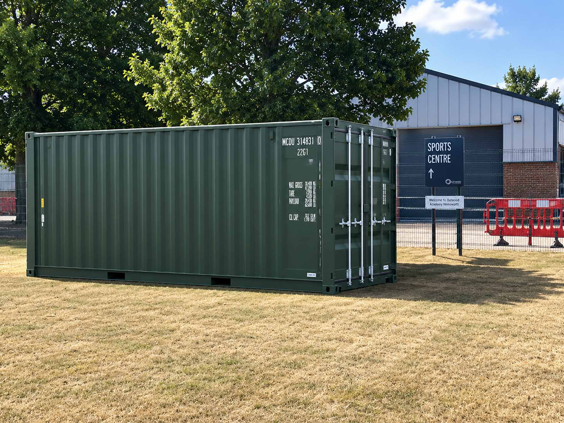 Storage container delivered to a customer site