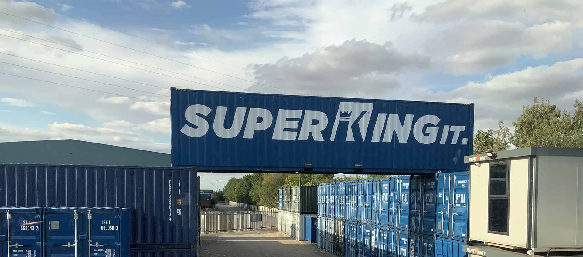 Containerking® self-storage site with SUPERKING IT branding