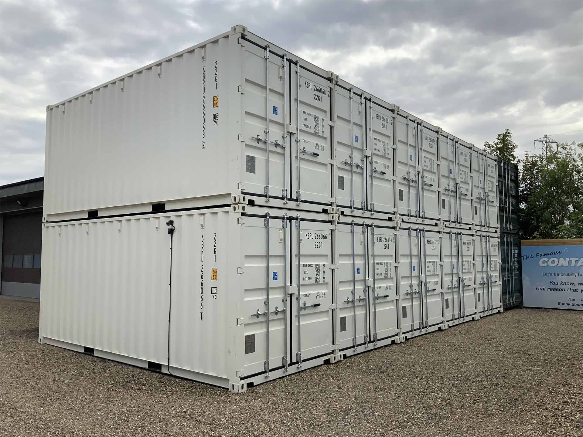 Exterior of a 20ft × 8ft VOLT VAULT powered storage unit