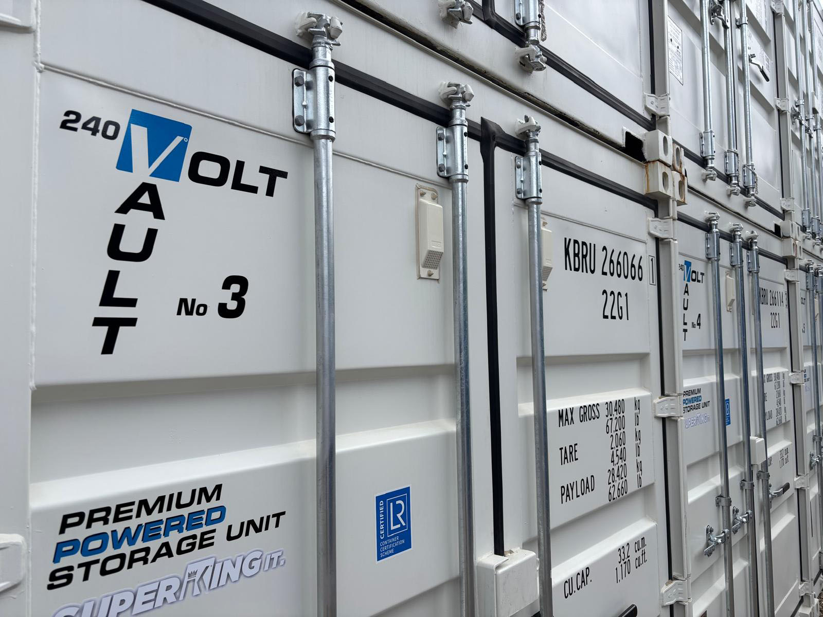 Exterior of a Containerking® drive-up self-storage unit